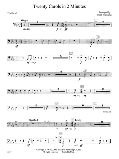 Twenty Carols in 2 Minutes: Timpani