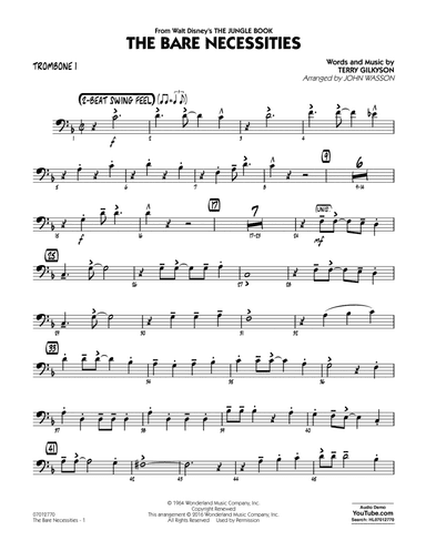 The Bare Necessities (from The Jungle Book) - Trombone 1