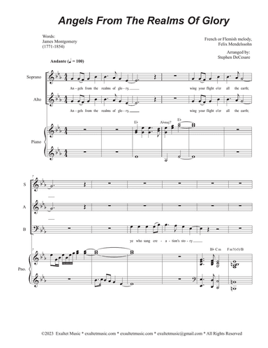 Angels From The Realms Of Glory (Vocal Trio - (SAB)