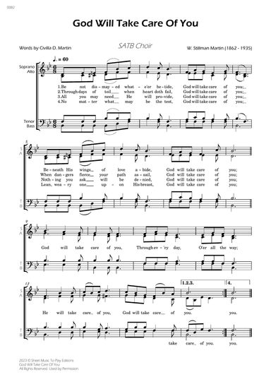 God Will Take Care Of You - SATB Choir