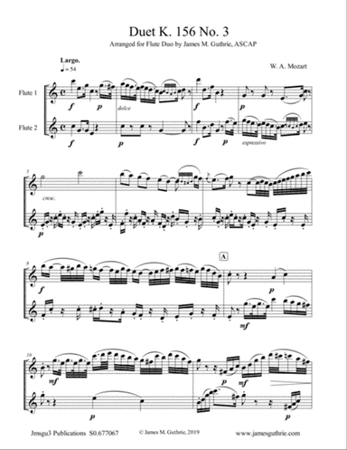 Mozart: Duet K. 156 No. 3 for Flute Duo