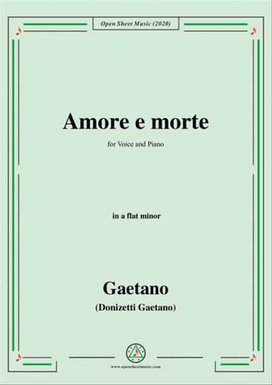 Donizetti-Amore e morte,in a flat minor,for Voice and Piano