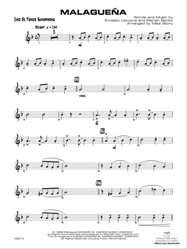 Malagueña: 2nd B-flat Tenor Saxophone