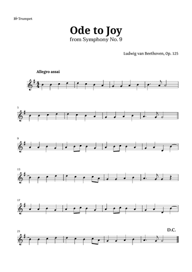 Ode to Joy by Beethoven for Trumpet