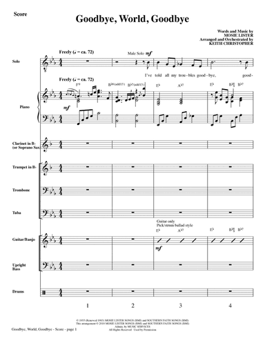 Goodbye, World, Goodbye (arr. Keith Christopher) - Full Score