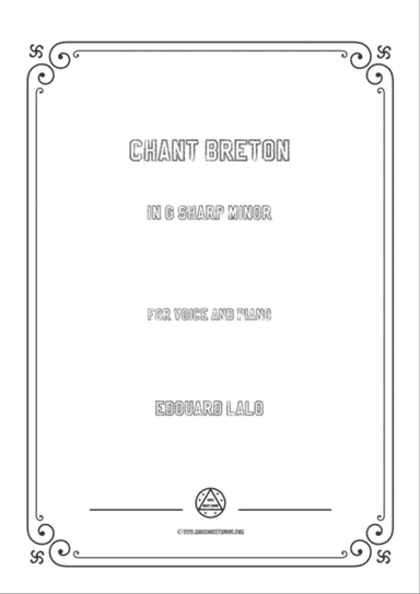 Lalo-Chant breton in g sharp minor,for Voice and Piano