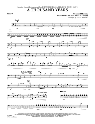 A Thousand Years - Cello