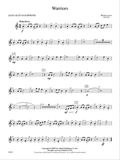 Warriors: 2nd E-flat Alto Saxophone