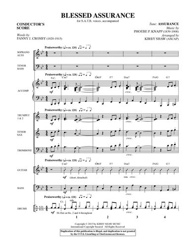 Blessed Assurance - Score