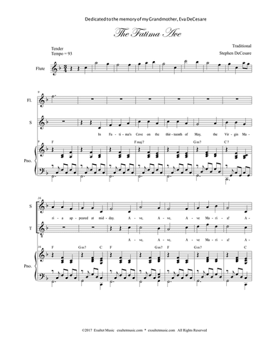 The Fatima Ave (2-part choir - (Soprano and Tenor)