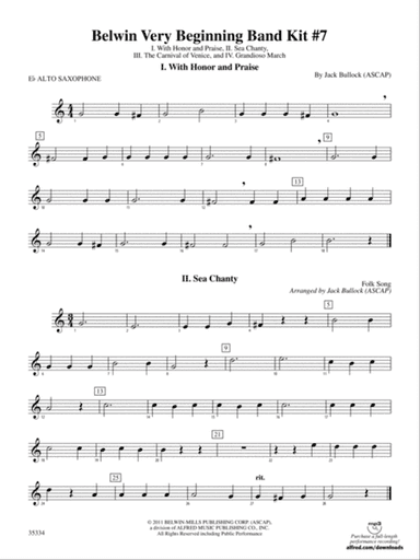 Belwin Very Beginning Band Kit #7: E-flat Alto Saxophone