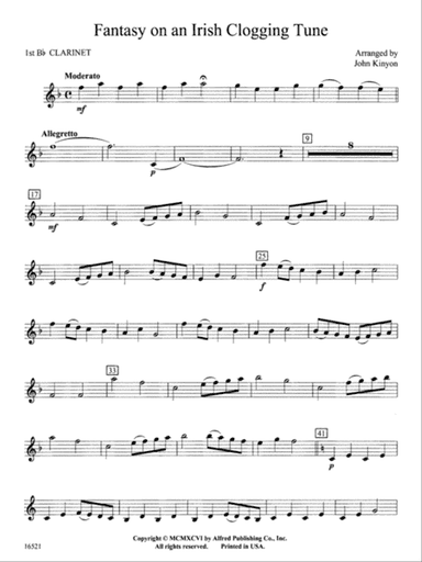 Fantasy on an Irish Clogging Tune: 1st B-flat Clarinet