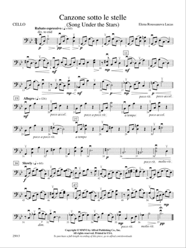 Canzone sotto le stelle: Cello