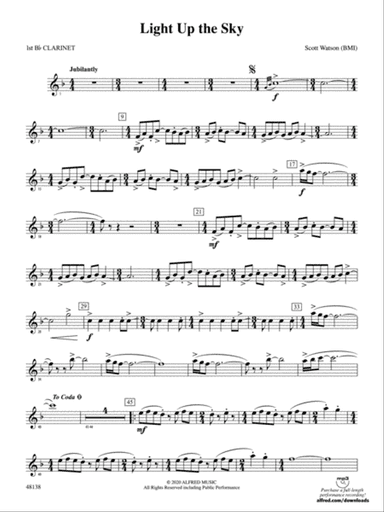 Light Up the Sky: 1st B-flat Clarinet