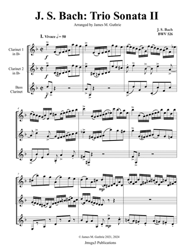 BACH: Trio Sonata No. 2 BWV 526 for Clarinet Trio