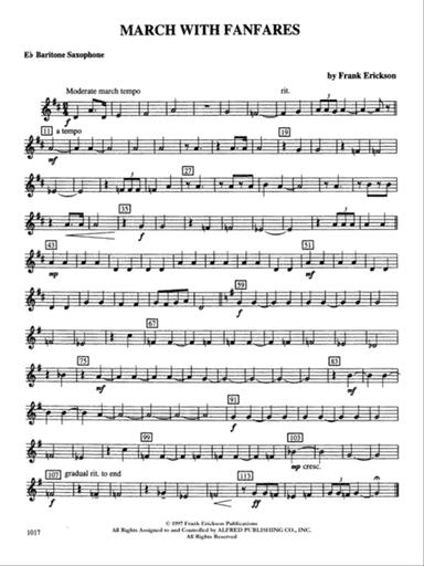 March with Fanfares: E-flat Baritone Saxophone