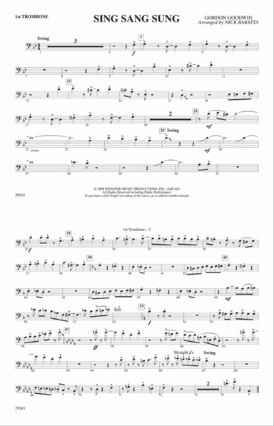Sing Sang Sung: 1st Trombone