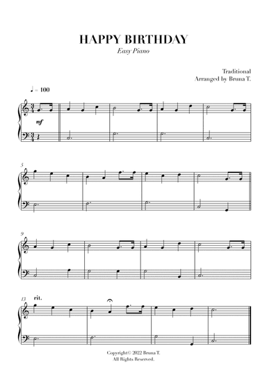 Happy Birthday (Piano)