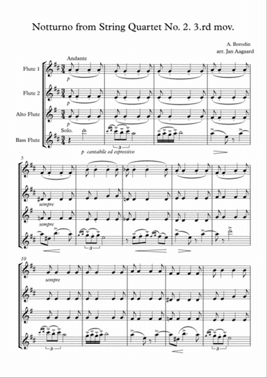 A. Borodin, Notturno from String Quartet No. 2, 3.rd mov.