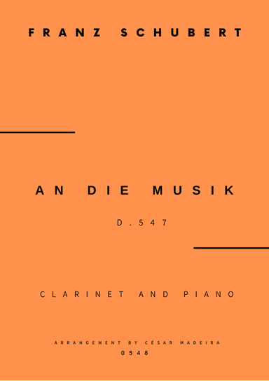 An Die Musik - Bb Clarinet and Piano (Full Score and Parts)
