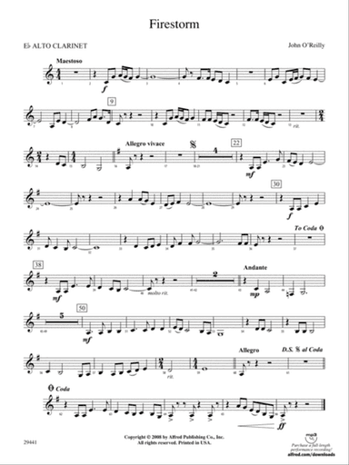Firestorm: (wp) E-flat Alto Clarinet