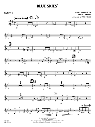 Blue Skies (arr. Rick Stitzel) - Trumpet 3