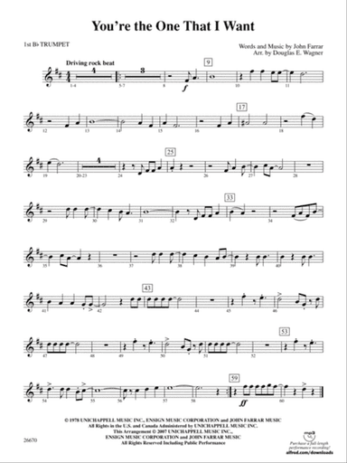 You're the One That I Want (from Grease): 1st B-flat Trumpet