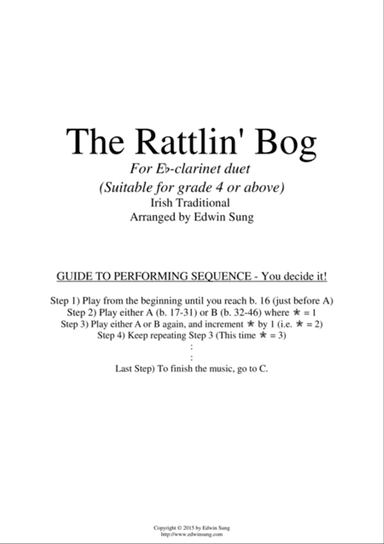 The Rattlin' Bog (for Eb-clarinet duet, suitable for grade 4 or above)