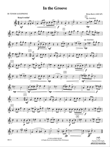 In the Groove: B-flat Tenor Saxophone