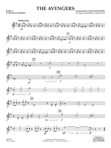 The Avengers (arr. Robert Longfield) - Pt.4 - Eb Baritone Saxophone