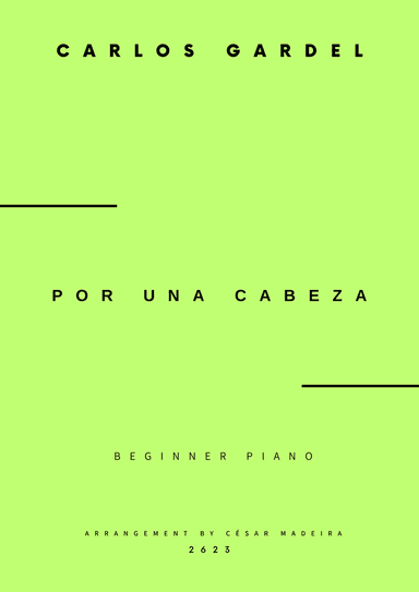Por Una Cabeza - Easy Piano - W/Chords (Full Score)