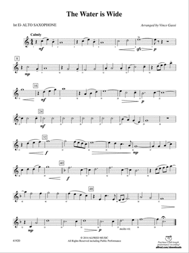 The Water Is Wide: E-flat Alto Saxophone