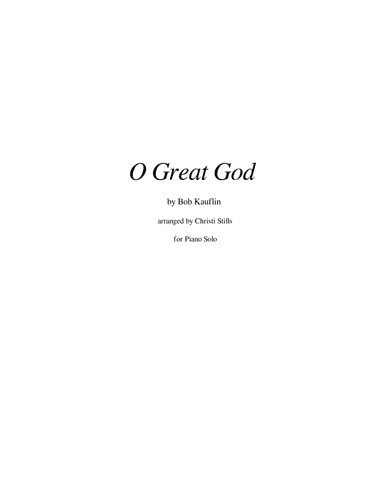 O Great God