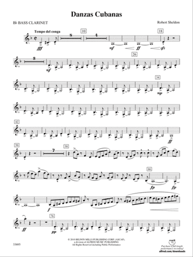 Danzas Cubanas: B-flat Bass Clarinet