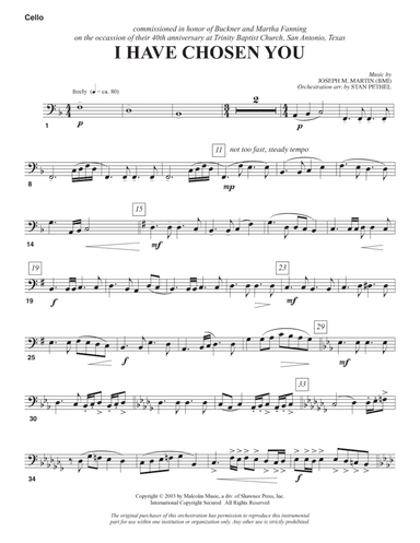 I Have Chosen You - Cello