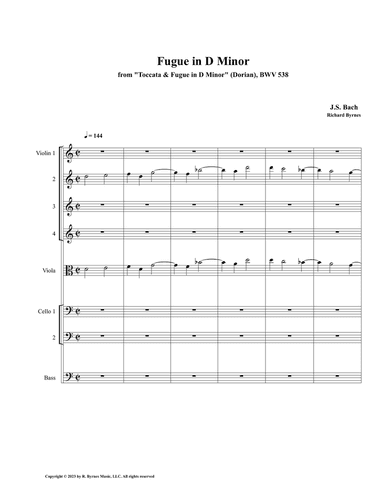 Fugue in D Minor (Dorian), BWV 538 (String Orchestra)