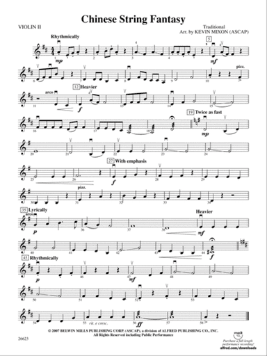 Chinese String Fantasy: 2nd Violin