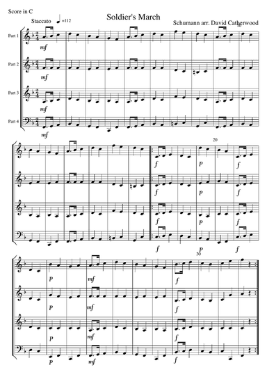 Soldiers' March by Schumann arranged for Flexible ensemble by David Catherwood