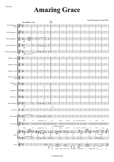 Amazing Grace - Vocal feature - Big Band