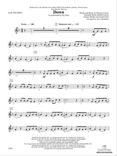 Down: 1st B-flat Trumpet
