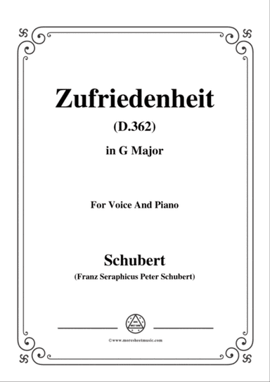 Schubert-Zufriedenheit(Contentment),D.362,in G Major,for Voice&Piano