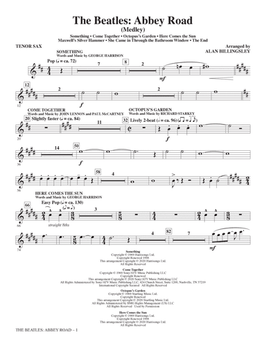 The Beatles: Abbey Road (Medley) (arr. Alan Billingsley) - Tenor Saxophone
