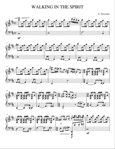 WALKING IN THE SPIRIT - piano solo