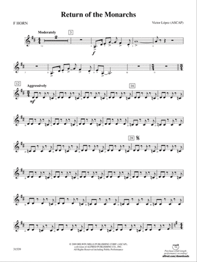 Return of the Monarchs: 1st F Horn
