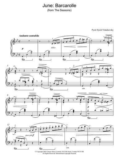 June: Barcarolle (from The Seasons)