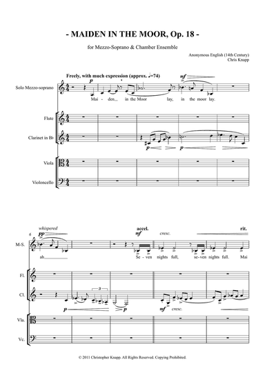 Maiden in the Moor, Op. 18