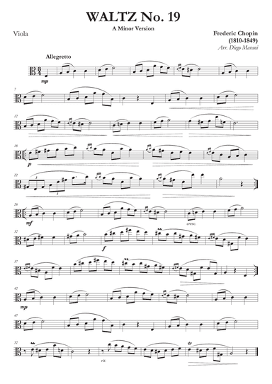 Waltz No. 19 in A Minor for Viola and Piano