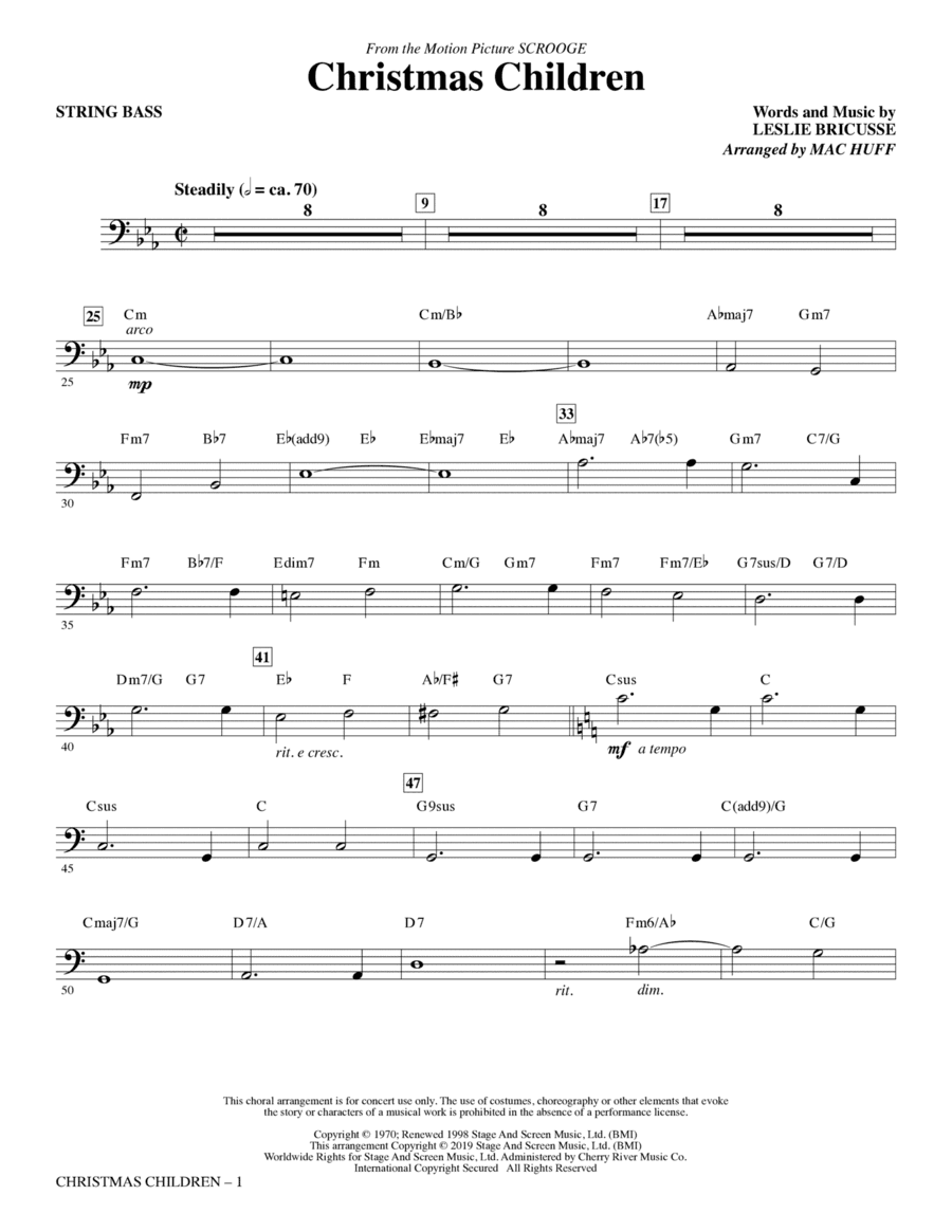 Christmas Children (from Scrooge) (arr. Mac Huff) - String Bass