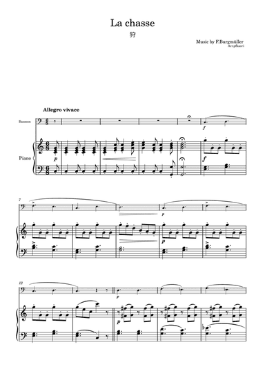 Burgmüller "La chasse" Bassoon & piano