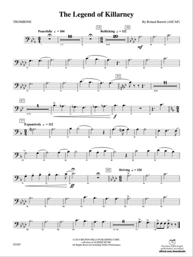 The Legend of Killarney: 1st Trombone